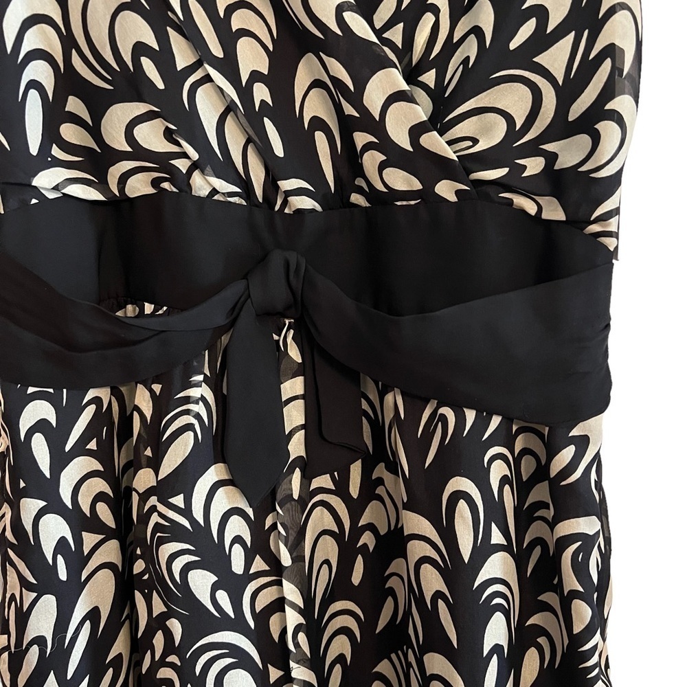 MILLY 100% Silk Dress from Nordstrom in Black/Beige Size 12 NWT - Picture 5 of 12